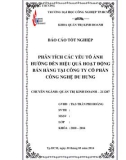 Báo cáo tốt nghiệp: Phân tích các yếu tố ảnh hưởng đến hiệu quả hoạt động bán hàng tại Công ty Cổ phần Công nghệ Du Hưng