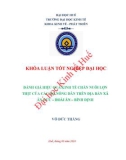 Khóa luận tốt nghiệp: Đánh giá hiệu quả kinh tế chăn nuôi lợn thịt của các hộ nông dân trên địa bàn xã Ân Đức - Hoài Ân - Bình Định