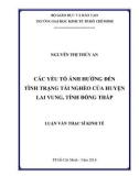 Luận văn Thạc sĩ Kinh tế: Các yếu tố ảnh hưởng đến tình trạng tái nghèo của huyện Lai Vung, tỉnh Đồng Tháp