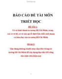 báo cáo đề tài môn triết tư tưởng hồ chí minh