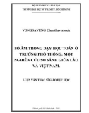 Luận văn Thạc sĩ Giáo dục học: Số âm trong dạy học toán ở trường phổ thông một nghiên cứu so sánh giữa Lào và Việt Nam