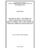 Tóm tắt Luận văn Thạc sĩ: So sánh cấu trúc - ngữ nghĩa các đơn vị thành ngữ có yếu tố chỉ động vật trong tiếng Việt với một số ngôn ngữ nhóm Tày - Thái ở Việt Nam