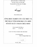 Luận văn Thạc sĩ Khoa học Hóa học: Tổng hợp, nghiên cứu cấu trúc và thử hoạt tính sinh học của một số dẫn xuất furan chứa nitơ