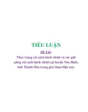 Tiểu luận: Thực trạng cải cách hành chính và các giải pháp cải cách hành chính tại huyện Yên Định, tỉnh Thanh Hóa trong giai đoạn hiện nay