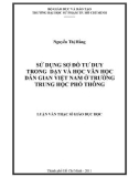 Luận văn Thạc sĩ Giáo dục học: Sử dụng sơ đồ tư duy trong dạy và học Văn học dân gian Việt Nam ở trường trung học phổ thông