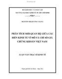 Luận văn Thạc sĩ Kinh tế: Phân tích mối quan hệ giữa các biến kinh tế vĩ mô và chỉ số giá chứng khoán Việt Nam