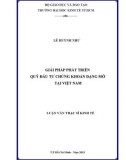 Luận văn Thạc sĩ Kinh tế: Giải pháp phát triển quỹ đầu tư chứng khoán dạng mở tại Việt Nam