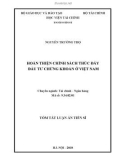 Tóm tắt Luận văn Tiến sĩ: Hoàn thiện chính sách thúc đẩy đầu tư chứng khoán ở Việt Nam