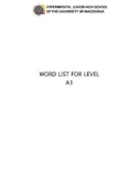 List of vocabulary for level A1