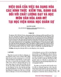 Hiệu quả của việc đa dạng hóa các hình thức kiểm tra, đánh giá đối với chất lượng dạy và học môn Văn hóa Anh - Mỹ tại Học viện Khoa học Quân sự