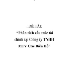 Đề tài: Phân tích cấu trúc tài chính tại Công ty TNHH MTV Chè Biển Hồ