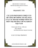 Luận văn Thạc sĩ Kinh tế: Các giải pháp hoàn thiện vấn đề công bố thông tin kế toán của các doanh nghiệp niêm yết trên thị trường chứng khoán Việt Nam