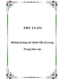 TIỂU LUẬN: Khủng hoảng tài chính tiền tệ trong Trong khu vực