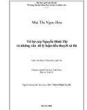 Luận văn Thạc sĩ Văn học Việt Nam: Vỡ bờ của Nguyễn Đình Thi và những vấn đề lý luận tiểu thuyết sử thi