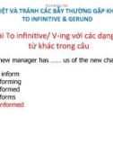 Phân biệt và tránh các bẫy thường gặp khi dùng to infinitive & gerund