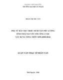 Luận văn Thạc sĩ Nhân văn: Phụ nữ dân tộc thiểu số huyện Phú Lương tỉnh Thái Nguyên với công cuộc xây dựng nông thôn mới (2008-2014)