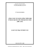 Luận văn Thạc sĩ Nhân văn: Công cuộc xây dựng nông thôn mới của thị xã Quảng Yên tỉnh Quảng Ninh (2008-2013)