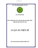 Luận án Tiến sĩ: Phát triển sản xuất chè nguyên liệu bền vững trên địa bàn tỉnh Phú Thọ