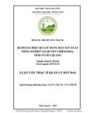 Luận văn Thạc sĩ Phát triển nông thôn: Đánh giá hiệu quả sử dụng đất sản xuất nông nghiệp tại huyện Chiêm Hóa, tỉnh Tuyên Quang