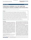 Báo cáo hóa học: Performance evaluation on an air-cooled heat exchanger for alumina nanofluid under laminar flow