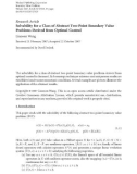 Báo cáo hóa học: Research Article Solvability for a Class of Abstract Two-Point Boundary Value Problems Derived from Optimal Control