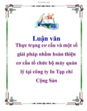 Luận văn: Thực trạng cơ cấu và một số giải pháp nhằm hoàn thiện cơ cấu tổ chức bộ máy quản lý tại công ty In Tạp chí Cộng Sản