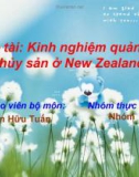 Đề tài: Kinh nghiệm quản lý thủy sản ở New Zealand