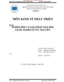 Đề tài Kinh tế phát triển: Nghèo đói và giải pháp xoá đói, giảm nghèo ở Tây Nguyên