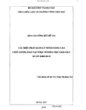 Báo cáo tổng kết đề tài: Các biện pháp quản lý nhằm nâng cao chất lượng đào tạo thạc sỹ khoa học giáo dục