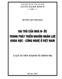 Luận án Tiến sĩ Kinh tế chính trị: Vai trò của Nhà nước trong phát triển nguồn nhân lực khoa học - công nghệ ở Việt Nam