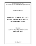 Tóm tắt luận văn Thạc sĩ Quản lý văn hóa: Quản lý di tích đình, đền, chùa Bảo Sài, phường Phạm Ngũ Lão, thành phố Hải Dương