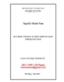 Luận văn Thạc sĩ Kinh tế: Huy động vốn đầu tư phát triển du lịch tỉnh Quảng Ngãi