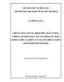 Luận văn Thạc sĩ Kinh tế: Những nhân tố ảnh hưởng đến chất lượng thông tin trên báo cáo tài chính của Bảo hiểm xã hội – Nghiên cứu tại Bảo hiểm xã hội Thành phố Hồ Chí Minh