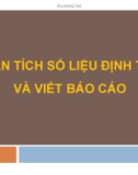 Bài giảng Phân tích số liệu định tính và viết báo cáo