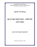 Luận văn Thạc sĩ Lịch sử: Quan hệ Nhật Bản – Liên Xô (1917 - 1945)