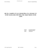 Luận văn: NGHIÊN CỨU SỰ ẢNH HƯỞNG CỦA VỐN ĐẦU TƯ NƯỚC NGOÀI (FDI) TỚI TỔNG THU NHẬP TRONG NƯỚC (GDP)