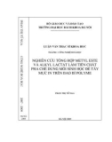 Luận văn Thạc sĩ Khoa học: Nghiên cứu tổng hợp matyl este và alkyl lactat làm tiền chất pha chế dung môi sinh học để tẩy mực in trên bao bì polyme