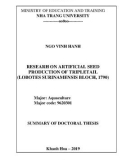 Summary of Doctoral Thesis: Researh artificial seed propagation of tripletail (Lobotes surinamensis Bloch, 1790)