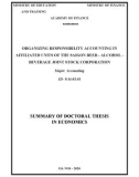 Summary of doctoral thesis in Economics: Organizing responsibility accounting in affiliated units of the Saigon beer - Alcohol - Beverage joint stock corporation