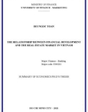 Summary of Economics PhD's thesis: The relationship between financial development and the real estate market in Vietnam