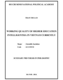 Summary phd thesis in philosophy: Working quality of higher education intelligentsia in Vietnam currently