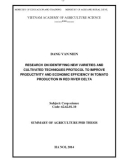 Summary of agriculture phd thesis: Research on identifying new varieties and cultivated techniques protocol to improve productivity and economic efficiency in tomato production in red river delta