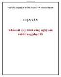 Luận văn: Khảo sát quy trình công nghệ sản xuất trang phục lót