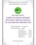 Đề cương chi tiết Nghiên cứu đánh giá sinh khối rừng tràm U Minh Hạ và đề xuất các giải pháp phát triển bền vững