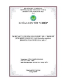 NGHIÊN CỨU PHƯƠNG PHÁP CHIẾT XUẤT DỊCH TỪ SINH KHỐI VI KHUẨN LAM Spirulina platensis BỔ SUNG VÀO NƯỚC GIẢI KHÁT