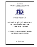 Luận văn Thạc sĩ Định hướng ứng dụng: Chất lượng viên chức hành chính tại Viện Hàn lâm Khoa học và Công nghệ Việt Nam