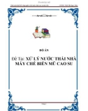 ĐỒ ÁN XỬ LÝ NƯỚC THẢI NHÀ MÁY CHẾ BIẾN MŨ CAO SU 