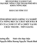 Báo cáo tóm tắt: Điều tra tình hình nhân giống và nghiên cứu ảnh hưởng của nồng độ các chất kích ra rễ đến sự ra rễ của cành vú sữa chiết tại huyện Châu Thành – Tiền Giang