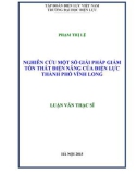 Luận văn Thạc sĩ Quản lý năng lượng: Nghiên cứu một số giải pháp giảm tổn thất điện năng của Điện lực Thành phố Vĩnh Long