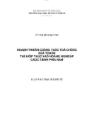 Luận văn Thạc sĩ Kinh tế: Hoàn thiện công tác tổ chức kế toán tại hợp tác xã nông nghiệp các tỉnh phía Nam